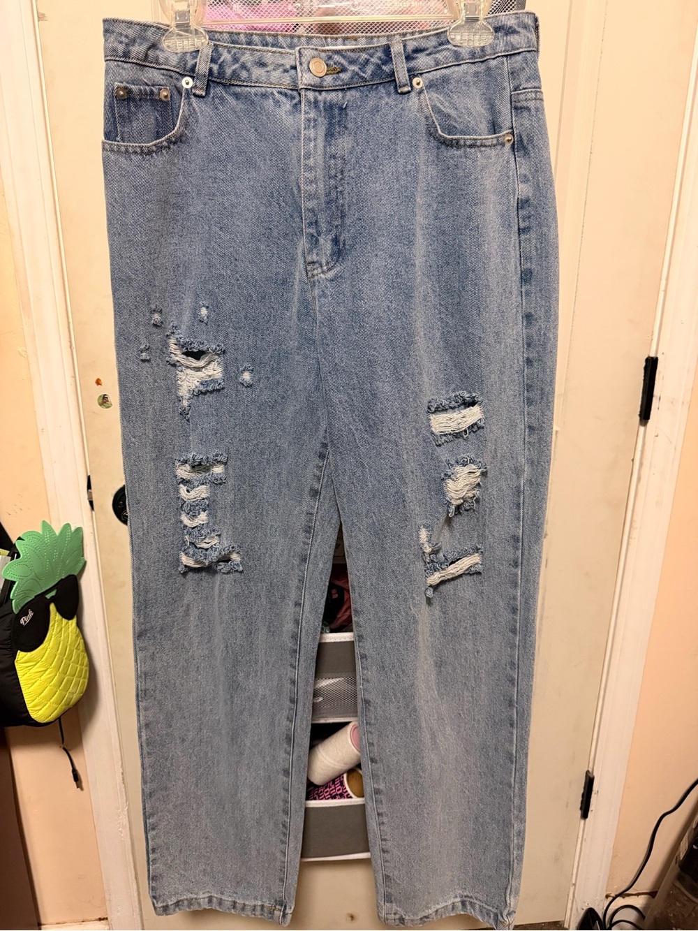 12th Tribe Light Blue Distressed Boyfriend Jeans